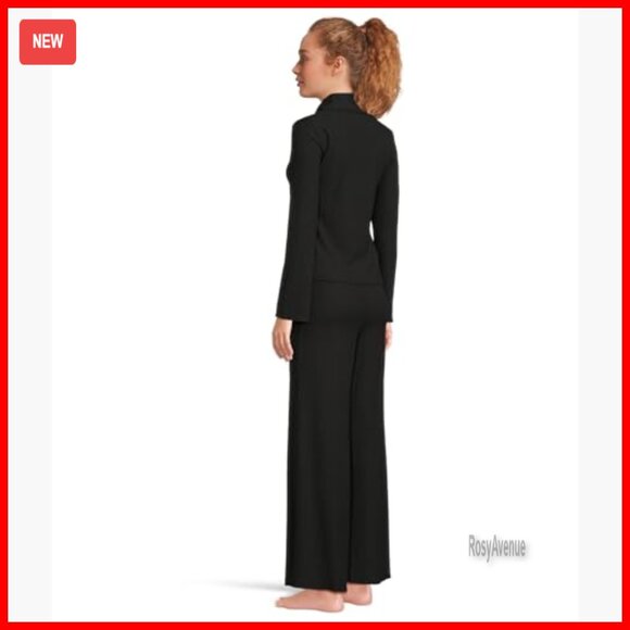 Long Sleeve Modal Pajama Set, Size Medium, Wrap Top & Pant - Picture 3 of 4